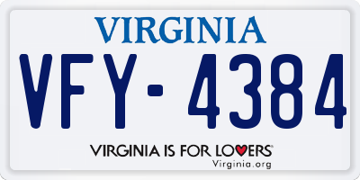 VA license plate VFY4384