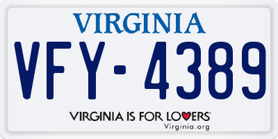 VA license plate VFY4389