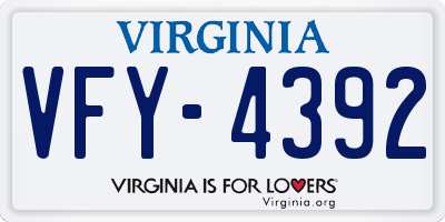 VA license plate VFY4392