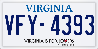 VA license plate VFY4393