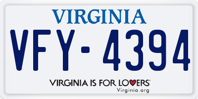 VA license plate VFY4394