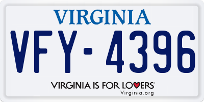 VA license plate VFY4396