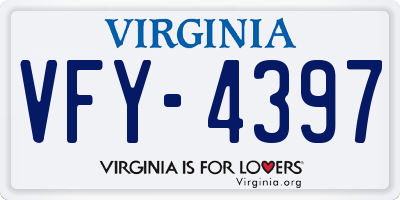 VA license plate VFY4397
