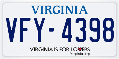VA license plate VFY4398