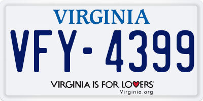 VA license plate VFY4399