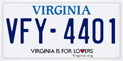 VA license plate VFY4401