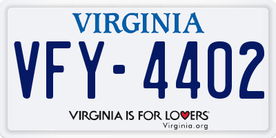 VA license plate VFY4402