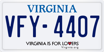 VA license plate VFY4407