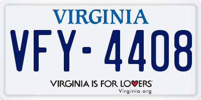 VA license plate VFY4408