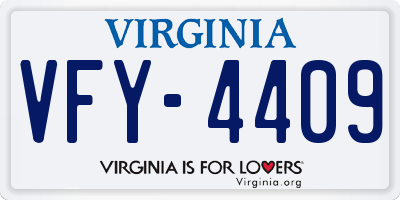 VA license plate VFY4409