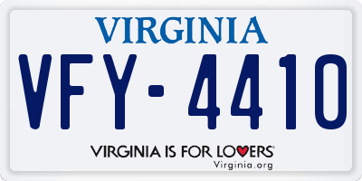 VA license plate VFY4410