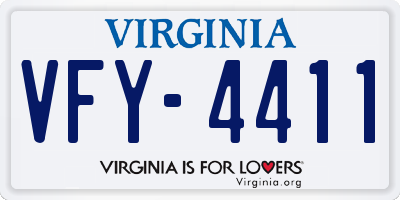 VA license plate VFY4411