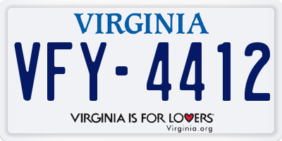 VA license plate VFY4412