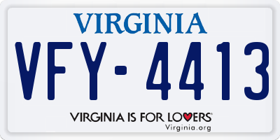 VA license plate VFY4413