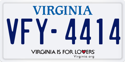 VA license plate VFY4414