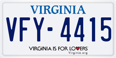 VA license plate VFY4415