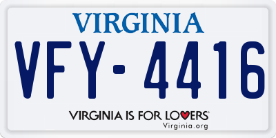VA license plate VFY4416