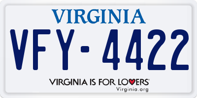 VA license plate VFY4422