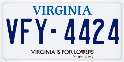 VA license plate VFY4424
