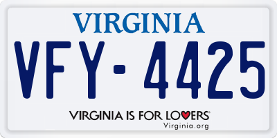VA license plate VFY4425