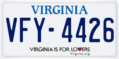VA license plate VFY4426