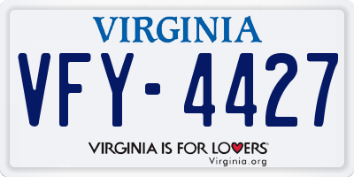 VA license plate VFY4427
