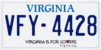 VA license plate VFY4428