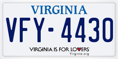 VA license plate VFY4430