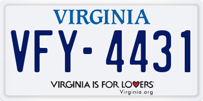 VA license plate VFY4431