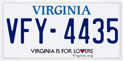 VA license plate VFY4435