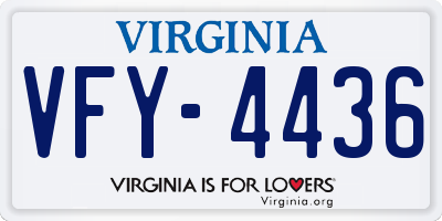 VA license plate VFY4436