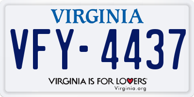 VA license plate VFY4437