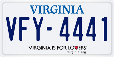 VA license plate VFY4441