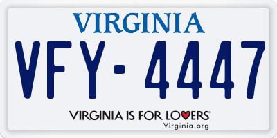 VA license plate VFY4447