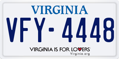 VA license plate VFY4448