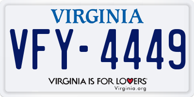 VA license plate VFY4449