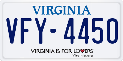 VA license plate VFY4450