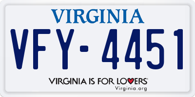 VA license plate VFY4451
