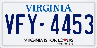 VA license plate VFY4453