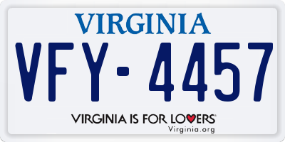 VA license plate VFY4457