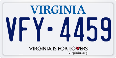 VA license plate VFY4459