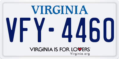 VA license plate VFY4460