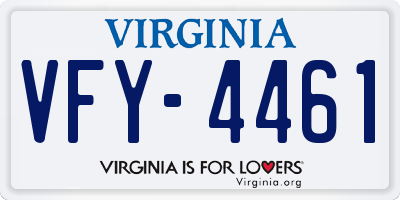 VA license plate VFY4461