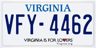 VA license plate VFY4462