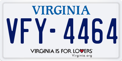 VA license plate VFY4464