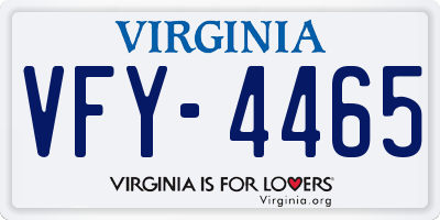 VA license plate VFY4465