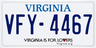 VA license plate VFY4467