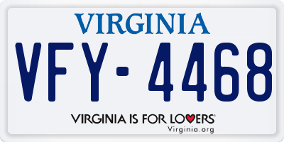 VA license plate VFY4468
