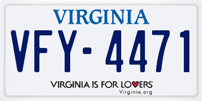 VA license plate VFY4471