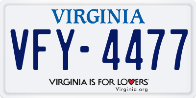 VA license plate VFY4477